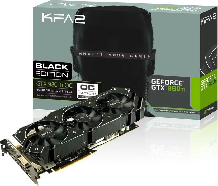 KFA2 GeForce GTX 980 Ti OC Black Edition, 6GB GDDR5, DVI, HDMI, 3x DP
