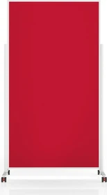 Magnetoplan Moderationstafel VarioPin, mobile Pinnwand mit roten Filz, weiß/rot, 100x180cm