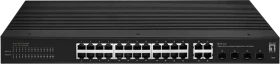 LevelOne IGS Hilbert Industrial Rackmount Gigabit Smart Switch, 24x RJ-45, 4x RJ-45/SFP (IGS-2128 / 55054507101)