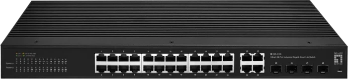 LevelOne IGS Hilbert Industrial Rackmount Gigabit Smart Switch, 24x RJ-45, 4x RJ-45/SFP