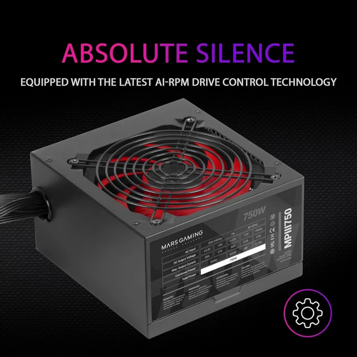 Mars Gaming MPIII750 750W, ATX 2.4