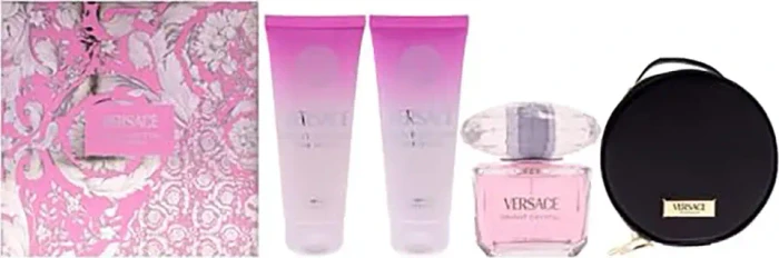 Versace Bright Crystal EdT 90ml + Body Lotion 100ml + Duschgel 100ml + Tasche Duftset