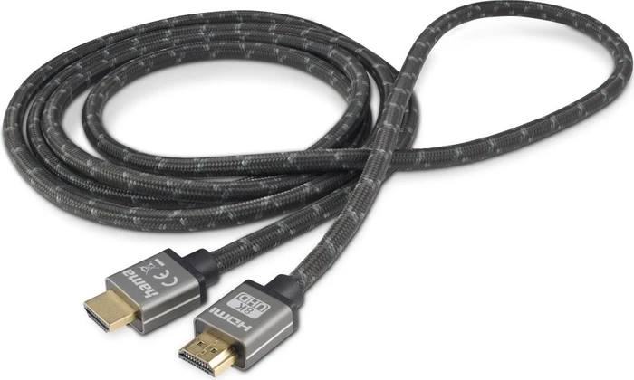 Hama 8K Ultra High Speed HDMI Kabel Alu grau/schwarz, 2m