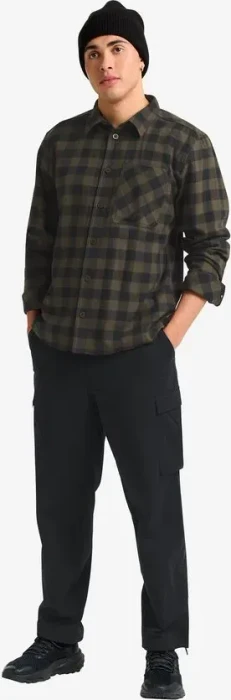 Jack Wolfskin Lite Flannel Hemd langarm check/obsidian moss (Herren)