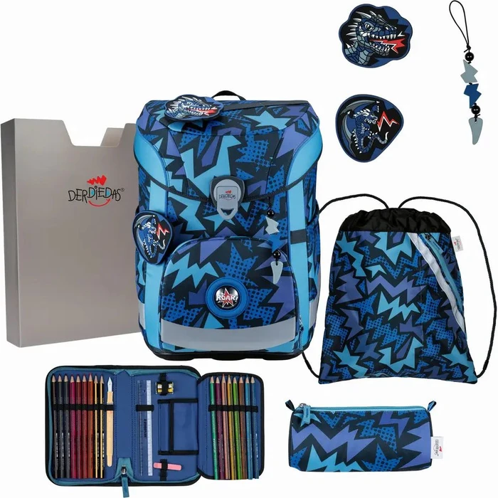 DerDieDas ErgoFlex Easy Dark Dragon Schultaschen-Set, 5-tlg.