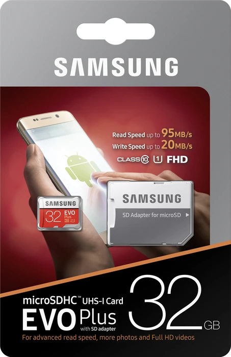 Samsung EVO Plus R95/W20 32GB Kit, UHS-I, Class 10