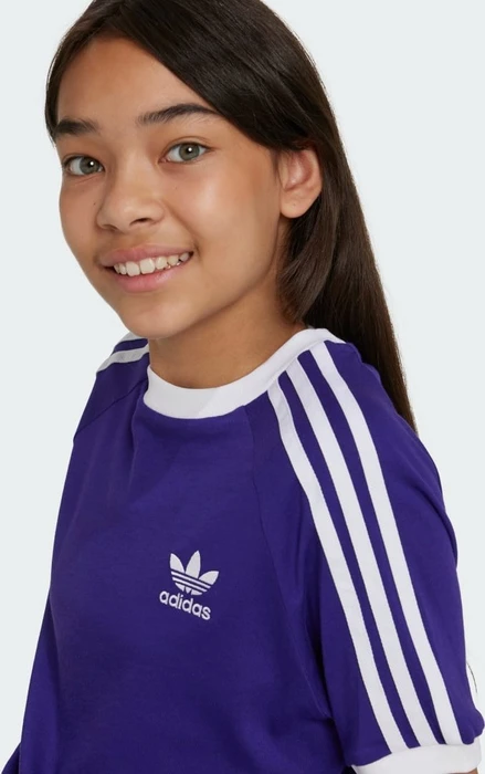 adidas 3-Streifen T-Shirt kurzarm collegiate purple (Junior)