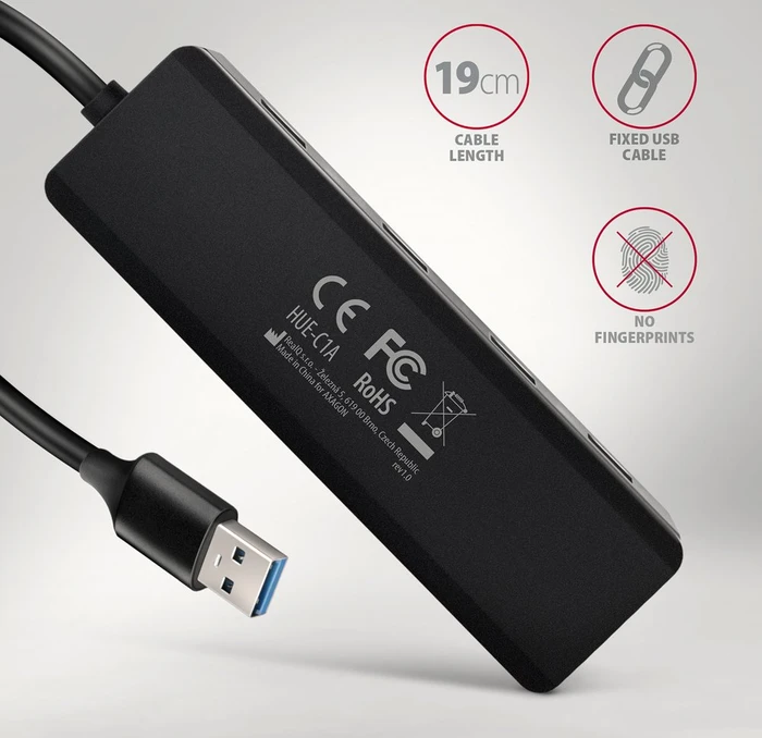 Axagon USB-Hub, 4x USB-A 3.0, USB-A 3.0 [Stecker]