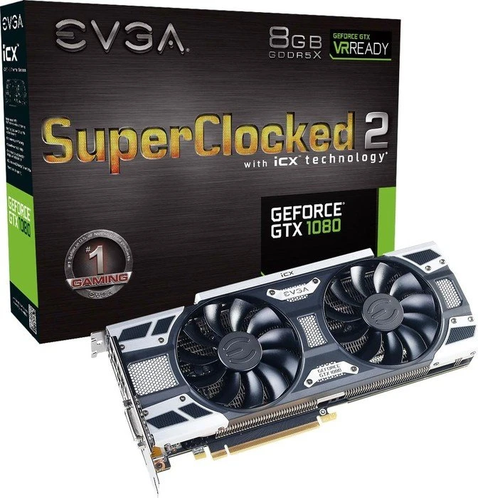 EVGA GeForce GTX 1080 SC2 Gaming iCX 11Gbps, 8GB GDDR5X, DVI, HDMI, 3x DP