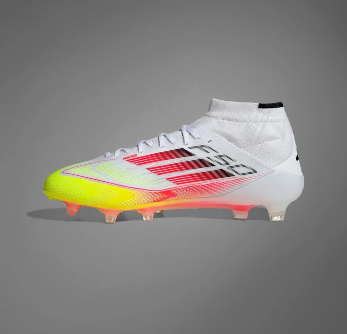 adidas F50 Elite Mid MG cloud white/lucid red/solar yellow (Damen)