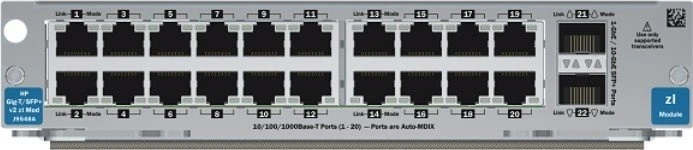 HP Gigabit Switch, 20x RJ-45, 2x SFP+