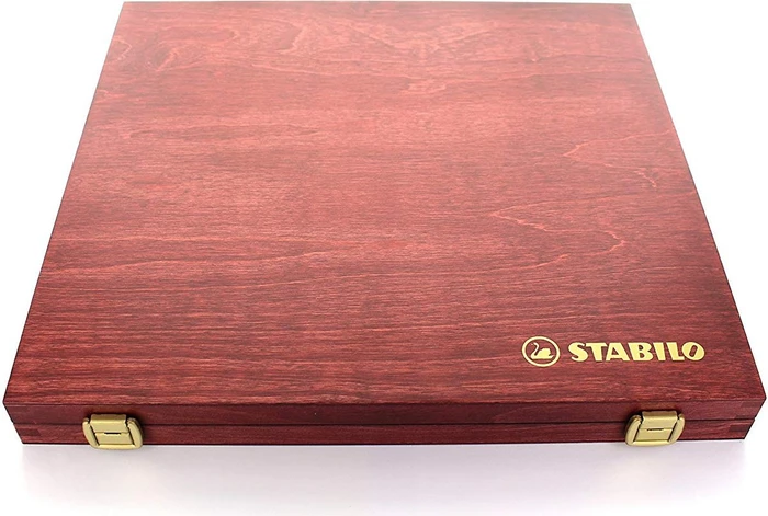 STABILO CarbOthello Kreidestift sortiert, Holzkoffer, Radierer, Anspitzer, 60er-Set