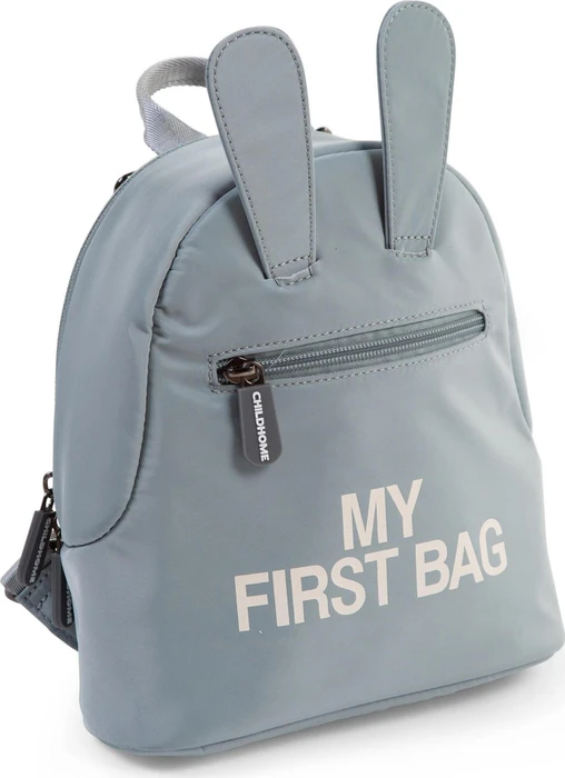 Childhome My first bag Streifen grau/ecru Kindergartenrucksack