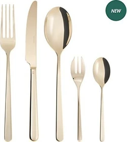 Sambonet Linear Edelstahl PVD Monoblock Besteck-Set champagner, 30-tlg.