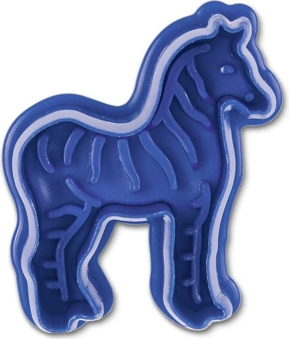 Städter Präge-Ausstecher mit Auswerfer Zebra 6cm blau