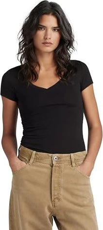 G-Star Base V-Neck Cap T-Shirt kurzarm schwarz (Damen)
