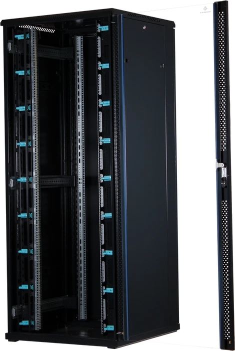 Rockstable 19" Serverschrank 42HE, Sicherheitsglastür, IP2X, schwarz, 800mm tief
