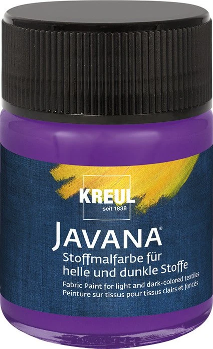 Kreul Javana Stoffmalfarbe für helle und dunkle Stoffe, violett, 50ml