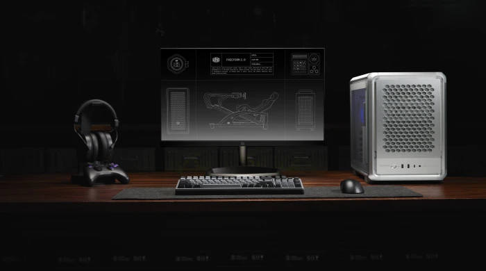 Cooler Master MasterFrame 400 Mesh, silber, Glasfenster