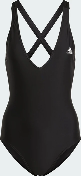 adidas 3-Streifen Badeanzug schwarz/weiß (Damen)