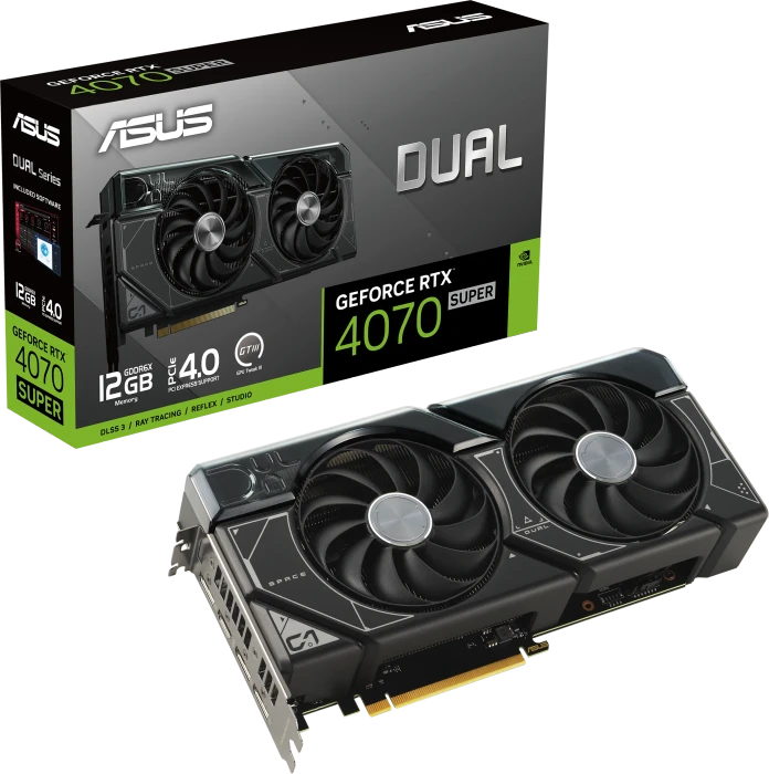 ASUS Dual GeForce RTX 4070 SUPER, DUAL-RTX4070S-12G, 12GB GDDR6X, HDMI, 3x DP