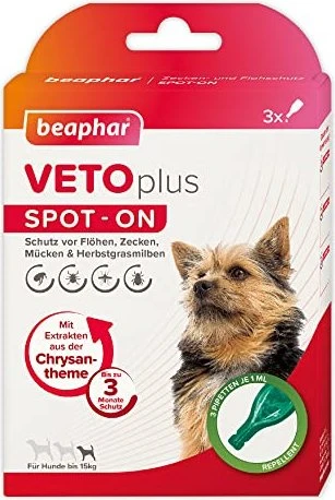 beaphar Zecken- & Flohschutz für kleine Hunde Spot-On, 3ml