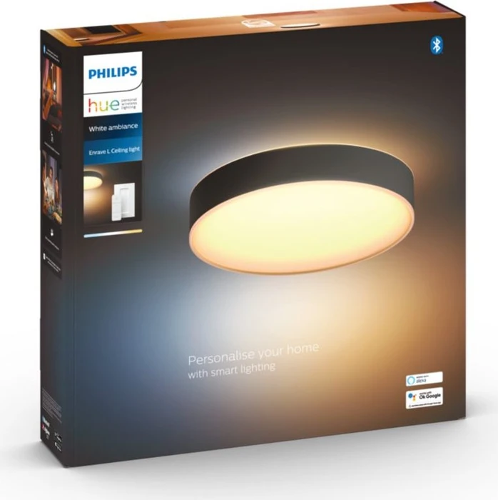 Philips Hue White Ambiance Enrave L Deckenleuchte schwarz