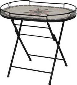 Siena Garden Stella Beistelltisch oval 68x41cm schwarz