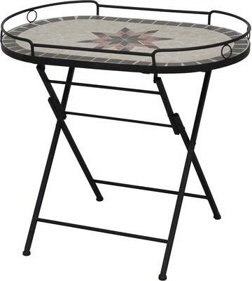 Siena Garden Stella Beistelltisch oval 68x41cm schwarz