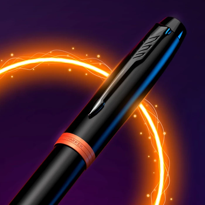 Parker IM Vibrant Rings Tintenroller (Mine) schwarz, Geschenkbox