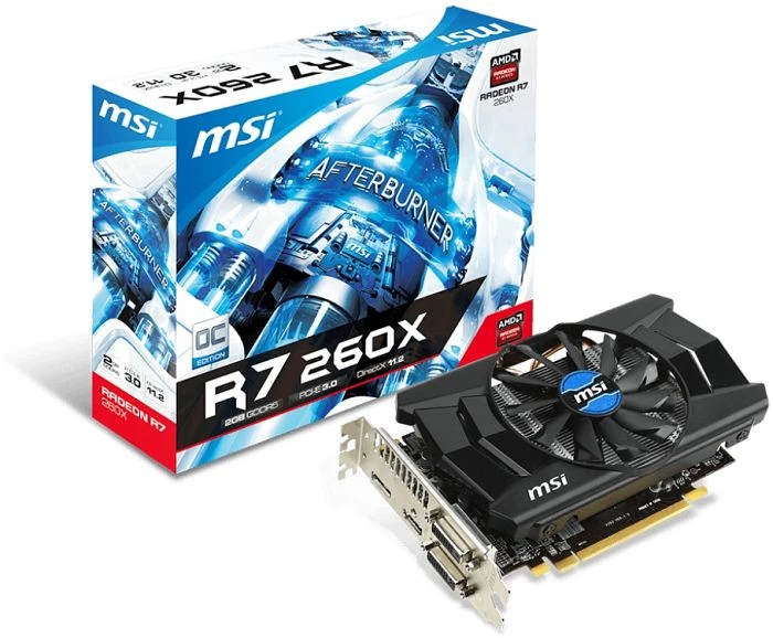 MSI Radeon R7 260X, R7 260X 2GD5 OCV1, 2GB GDDR5, 2x DVI, HDMI, DP