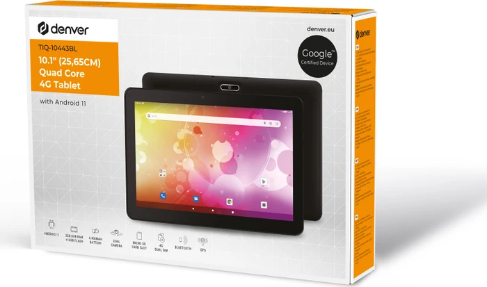 Denver TIQ-10443BL, schwarz, 2GB RAM, 16GB
