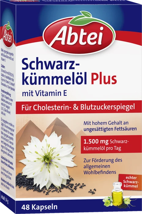 Abtei Schwarzkümmelöl Plus, 48 Stück
