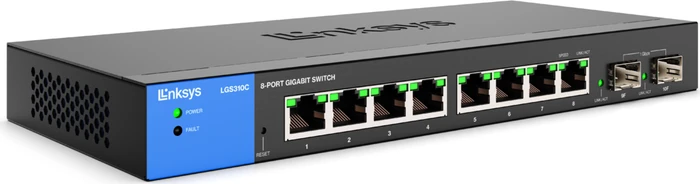 Linksys LGS300 Desktop Gigabit Managed Switch, 8x RJ-45, 2x SFP