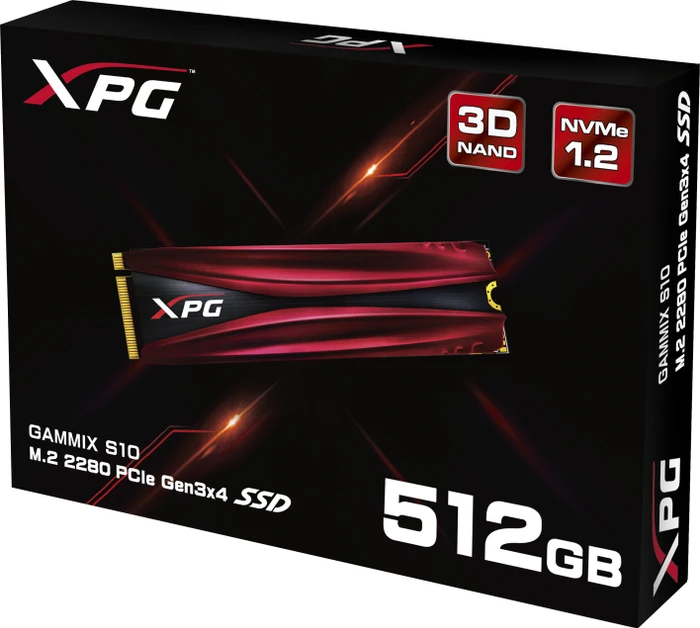 ADATA XPG Gammix S10 512GB, M.2 2280 / M-Key / PCIe 3.0 x4, Kühlkörper