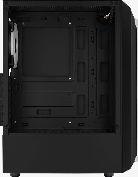 AeroCool Bionic V2, schwarz, Lüfter LED RGB, Glasfenster