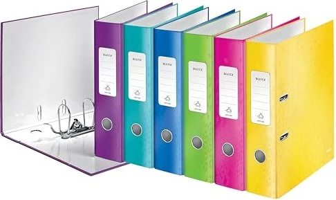 Leitz Qualitäts Ordner 2-Ring 180° WOW, 80mm, A4, farbig sortiert, 10er-Set