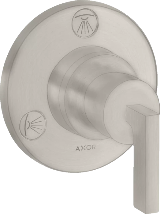Hansgrohe Axor Citterio Ab- und Umstellventil Trio/ Quattro Unterputz mit Hebelgriff edelstahloptik