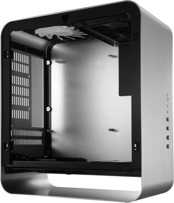 Jonsbo UMX1 Plus, silber, Glasfenster, Mini-ITX