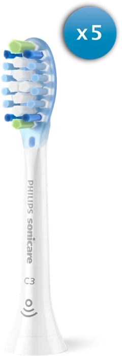 Philips HX9045/87 Sonicare C3 Premium Plaque Defence Ersatzbürste weiß, 5 Stück
