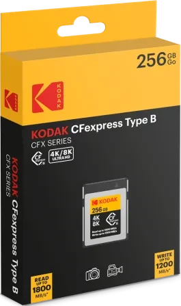 Kodak CFexpress 2.0 Type-B R1800/W1200 CFexpress Type B 256GB, SD Express EX I