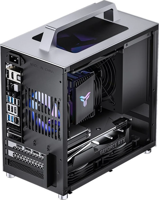 Jonsbo T8 PLUS Silver, silber, Glasfenster, Mini-ITX