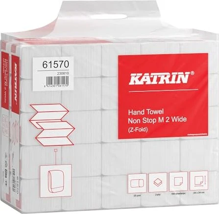 Katrin Z-Falz Non Stop M2 Wide Papierhandtücher 2-lagig weiß, 4000 Stück