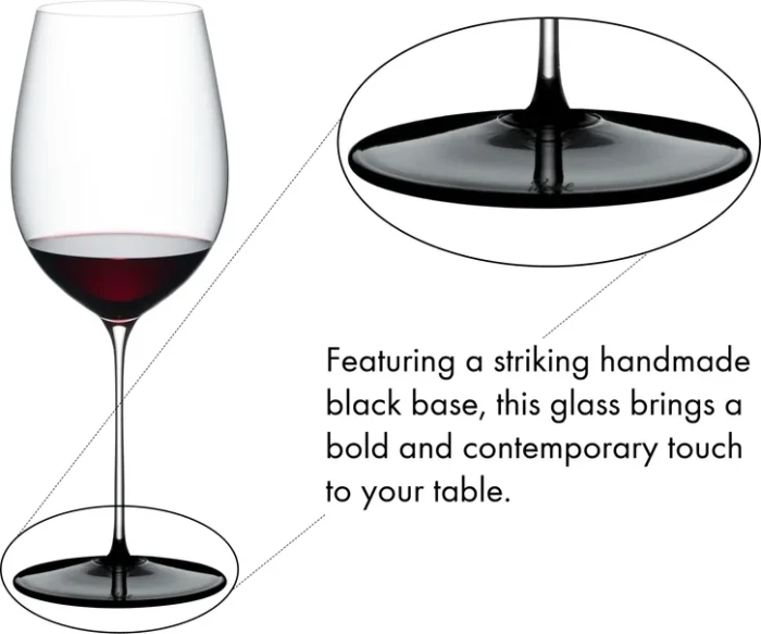 Riedel Fatto A Mano Black Tie Bordeaux Grand Cru Rotweinglas