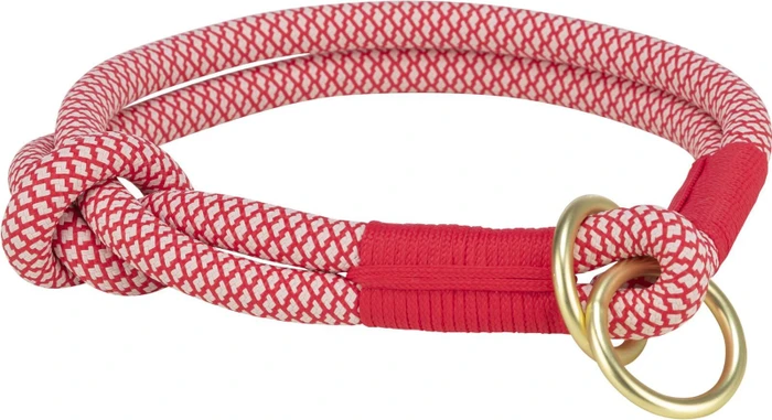 Trixie Soft Rope Zug-Stopp-Halsband, XS, Rot/Creme