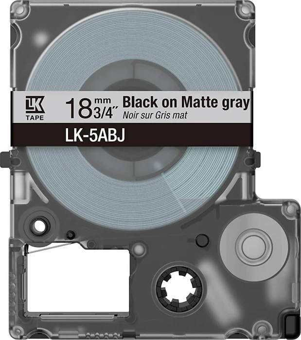 Epson LK-5ABJ Beschriftungsband, 18mm, schwarz/mattgrau