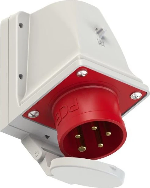 PCE CEE-Wandgerätestecker 16A 5p 6h IP44 mit Deckel