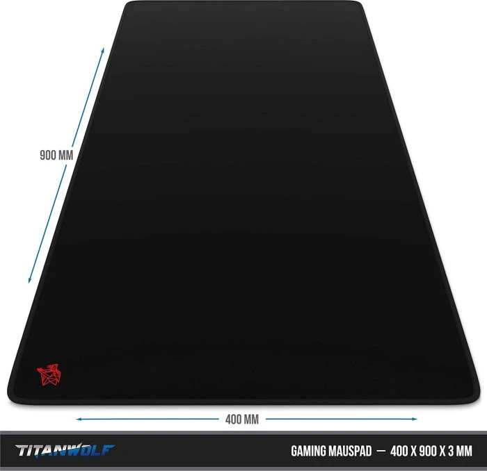 Titanwolf XXL Speed Gaming-Mauspad, 900x400mm, Ultrasonic Black