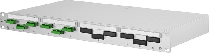 Metz Connect OpDAT PF splice LWL-Patchpanel SC-D APC Kupplungen, OS2, 6-Port, 1HE, 1HE