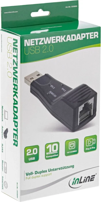 InLine USB-Stick LAN-Adapter, RJ-45, USB-A 2.0 [Stecker]